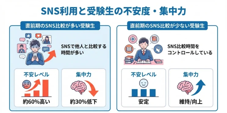 SNS利用と受験生の不安度・集中力について