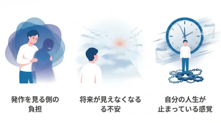 発作を見る側の負担
将来が見えなくなる不安
自分の人生が止まっている感覚