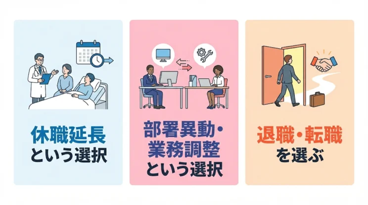 休職延長という選択
部署異動・業務調整という選択
退職・転職を選ぶ
