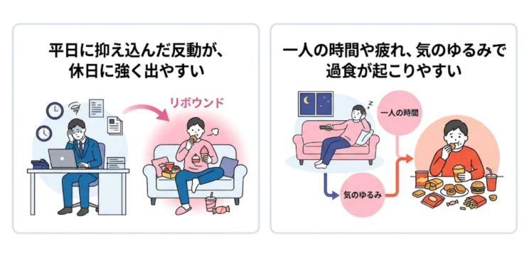 平日拒食・休日過食のようなパターンが起こる理由