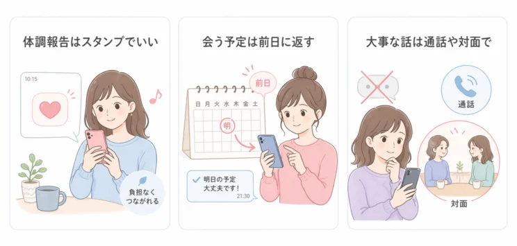 LINEが返ってこない時は連絡のルールを小さく決める