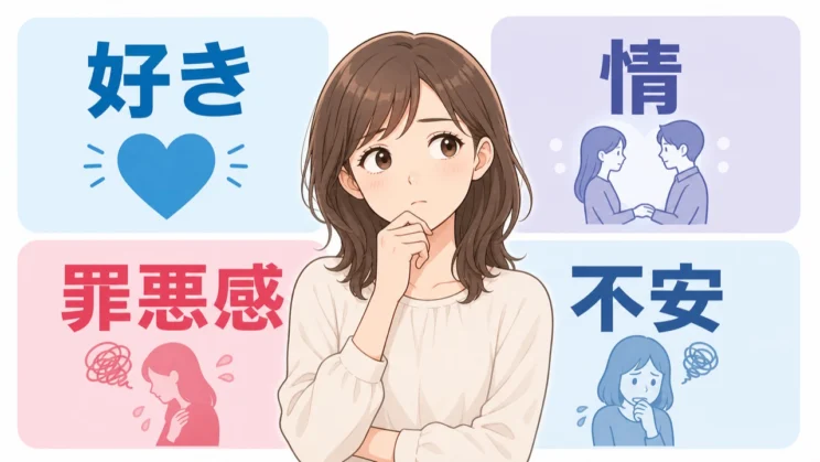 好きという気持ちの中に、情や不安が混ざっていないかをやさしく整理します。