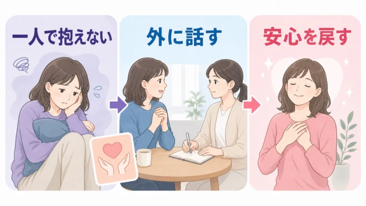 家族の外に話す場を持つことで、安心を取り戻しやすくなります。