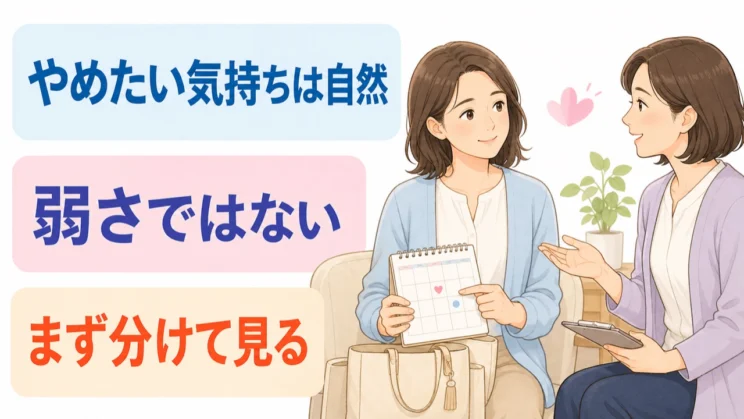 やめたい気持ちは、まず負担の中身を分けて見る入口になります。
