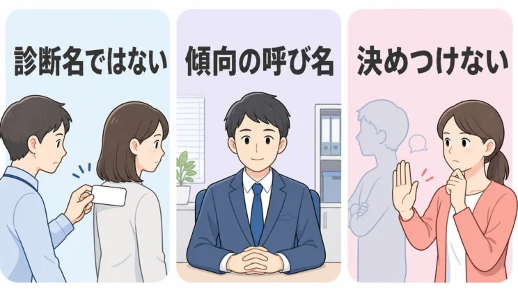 虚言癖は正式な診断名ではないため、周囲が病名や性格を決めつけず、事実の食い違いを扱います。