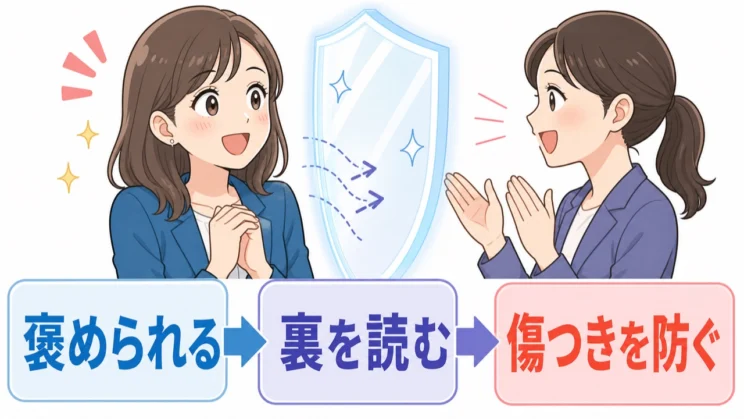 褒め言葉の裏を読む反応は、期待して傷つくことを避けるための防衛として働く場合があります。