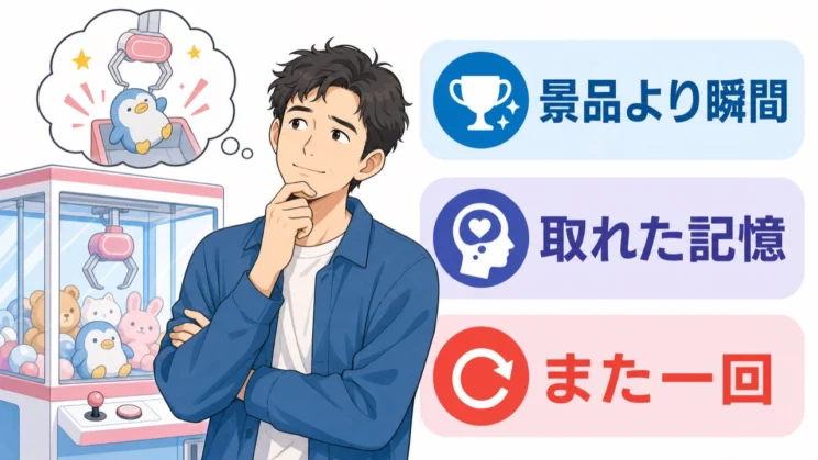 景品そのものより、取れた瞬間の記憶が次の一回を誘うことがあります。