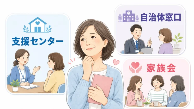家族だけで抱えず、状況に合う相談先を一つでも持っておくことが安心につながります。