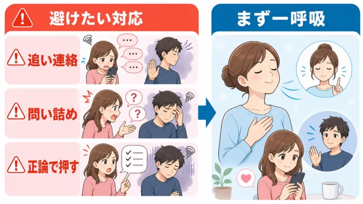 避けたい対応を先に知っておくと、不安に押されて送る前に手を止めやすくなります。