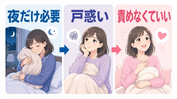 夜だけ毛布が必要でも、まずは自分を責めずに状態を分けて見ます。