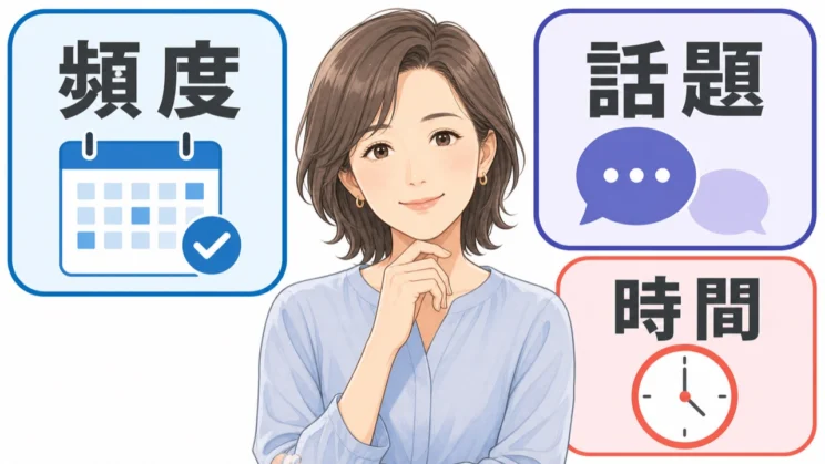 母との距離は、連絡の頻度、話す話題、一緒にいる時間の三つから具体的に調整できます。
