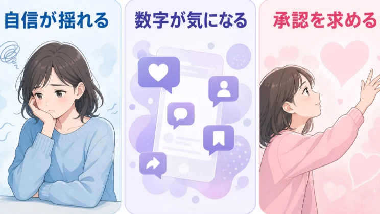 自信が揺れると数字や反応が気になり、外からの承認を求める動きが強まりやすくなります。