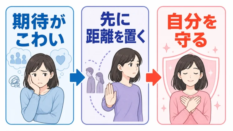 期待して傷つく怖さが、先に距離を置いて自分を守る反応につながることがあります。
