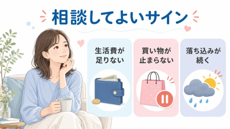 生活費や気分に支障が出ているときは、相談してよいサインです。