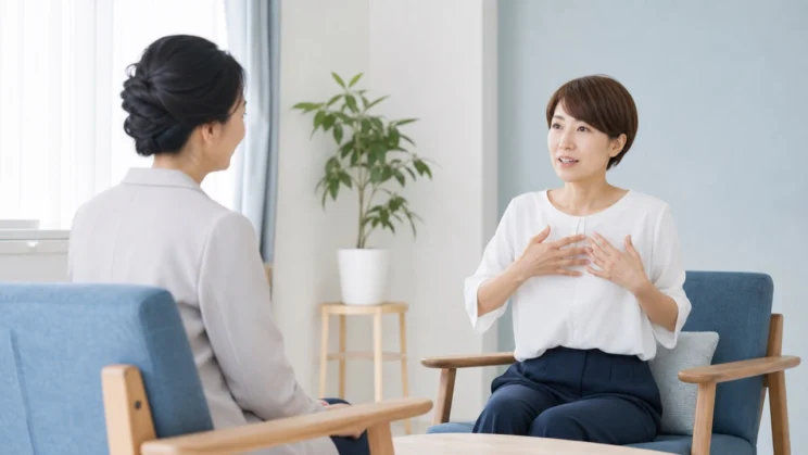 つらさが続くときは、安心して話せる相手に気持ちを預けることも助けになります。