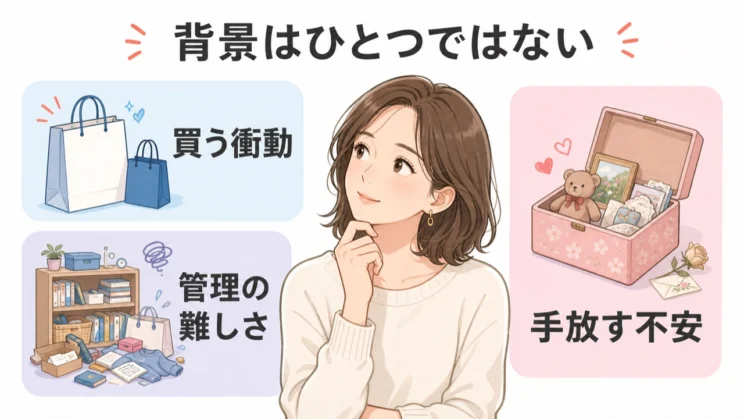 買う・管理する・手放す難しさには、いくつかの背景が重なることがあります。