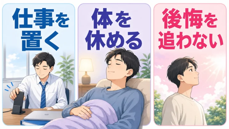 送信後は文面を追い続けず、体を休める時間に切り替えてみましょう。