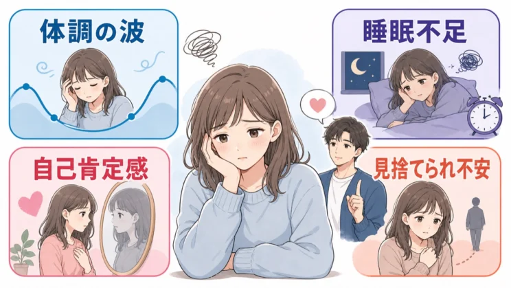 感情の波には、性格だけでなく体調や不安の背景が重なることがあります。