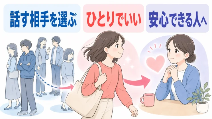 全員ではなく、安心して話せるひとりを選ぶだけでも孤立感は変わります。