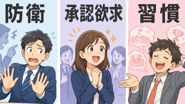 嘘の背景には防衛、承認欲求、習慣などがありますが、理解することと我慢を続けることは別です。
