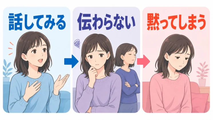 伝わらない経験が重なると、話すこと自体をあきらめやすくなります。