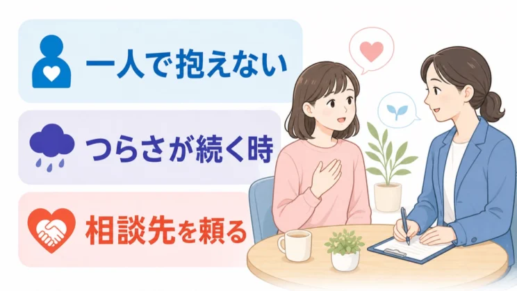 つらさが続くときは、一人で抱えず相談先を頼ることも選択肢に入れてください。