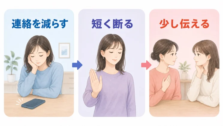 距離の取り方は、急に切るより小さく調整するほうが続けやすくなります。