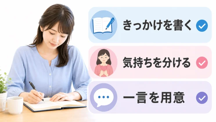 起きたことを短く整理しておくと、次に必要な配慮を伝えやすくなります。