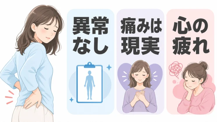 検査で異常が見つからなくても、続いている痛みは現実のものです。