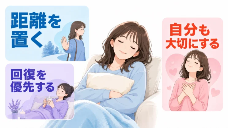 会うたびに疲れるなら、距離を置いて回復を優先し、相手と同じように自分も大切にしてよいのです。
