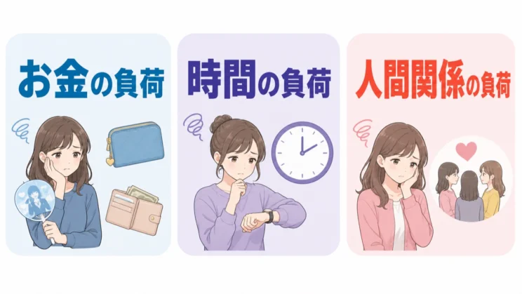 お金・時間・人間関係のうち、どの負荷が重いかを言葉にすると対処の糸口が見えます。
