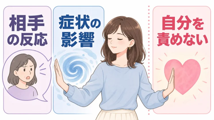 相手の反応には症状の影響もあるため、言葉選びの失敗だと自分だけを責める必要はありません。