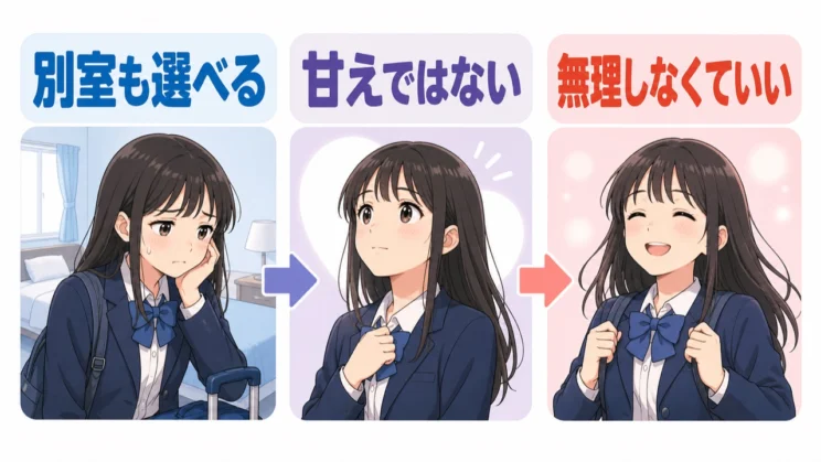 別室を望むことは甘えではなく、安心して参加するための大切な調整です。