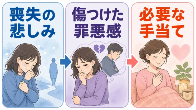 喪失の悲しみと傷つけた罪悪感を分けると、今の自分に必要な手当てが見えやすくなります。