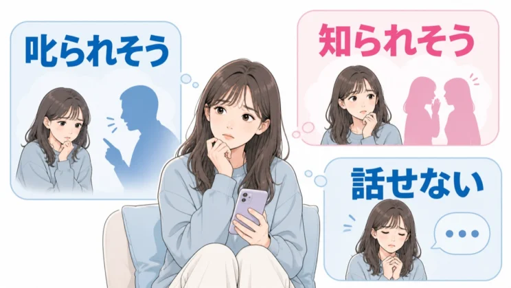 叱られる、知られる、うまく話せないという不安は、相談をためらう自然な気持ちです。