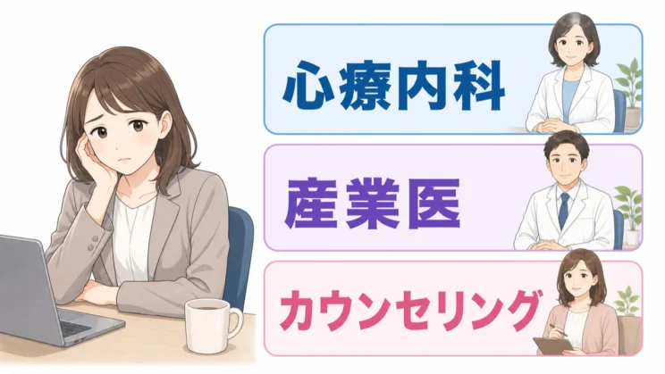 体の不調、職場調整、気持ちの整理など、相談したい内容に合わせて窓口を選べます。