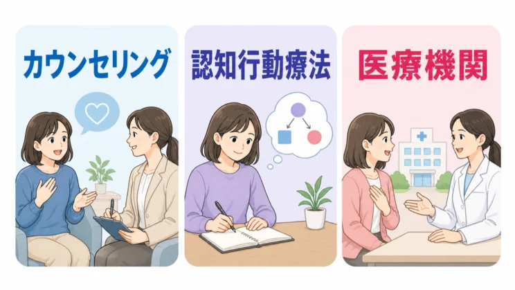 マインドフルネスが合わなくても、相談や治療など次に頼れる選択肢があります。
