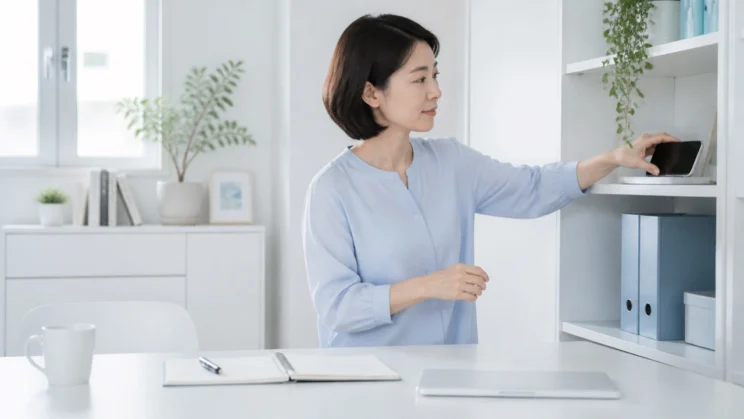 スマホを手の届きにくい場所へ移す一手間が、無意識に開く回数を減らします。