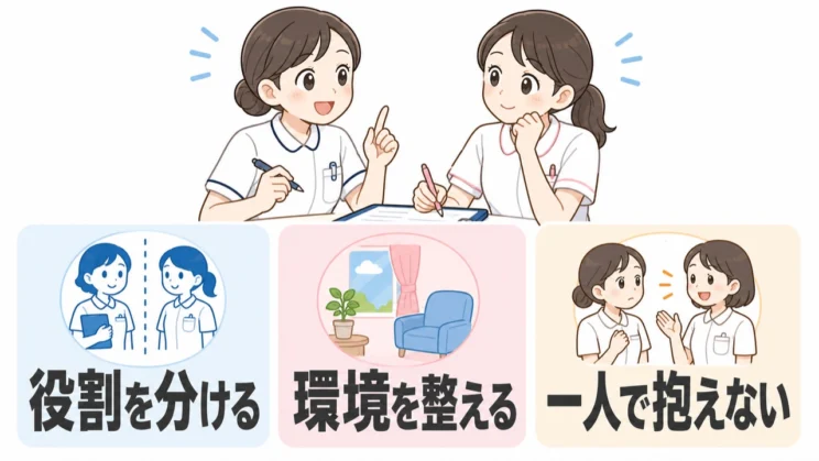役割を分け、環境を整え、信頼できる人と共有することは、無理なく働き続けるための技術です。
