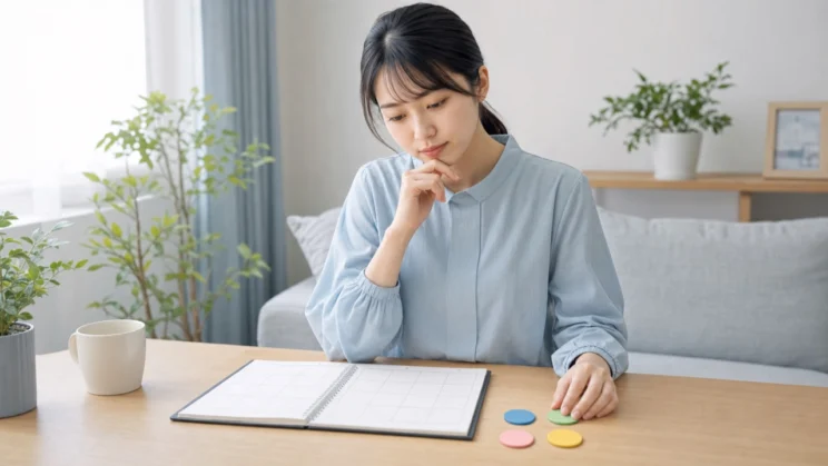 症状の強さだけでなく、睡眠や食事、勉強、外出など日常生活への影響を落ち着いて見ていきます。