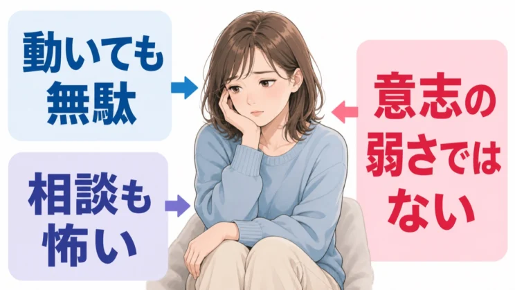 動いても無駄だと感じ、相談まで怖くなるのは、意志の弱さではなく繰り返しの経験から身についた反応です。