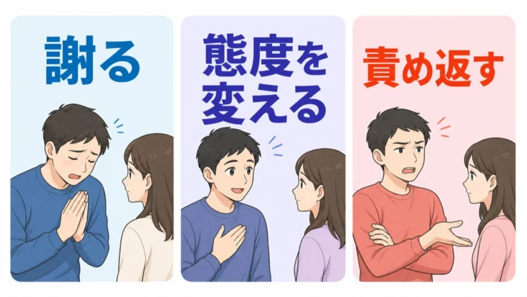 悪意が見えにくいときも、指摘後に謝るか、態度を変えるか、責め返すかは確かめられます。
