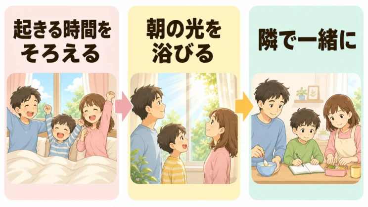 生活リズムは管理するのではなく、起床・朝の光・日々の行動を隣で一緒に整える姿勢が大切です。