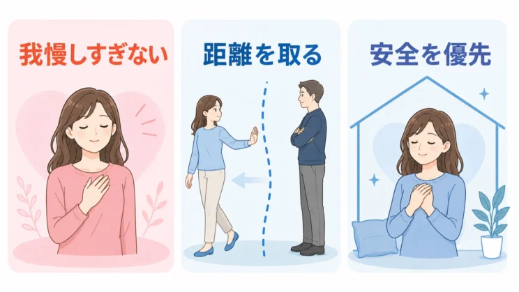 相手の言動が威圧的または理不尽な場合は、我慢を重ねるより距離と安全を優先してかまいません。
