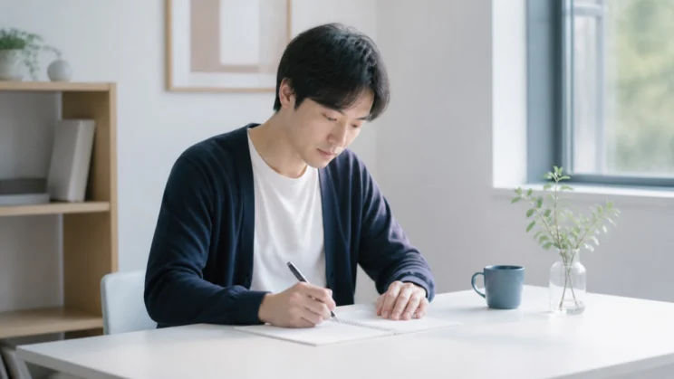 落ち着いているときに一つだけ書き出すと、考えと自分の間に小さな距離を作れます。