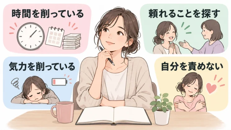 休めない背景を言葉にすると、ひとりで抱えずに頼れる部分が見えてきます。