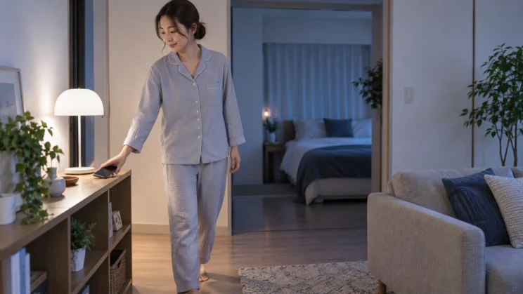 手を伸ばしにくい場所に置く工夫から始められます。