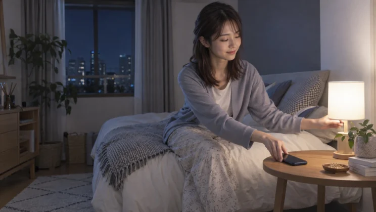 夜のスマホを遠ざける