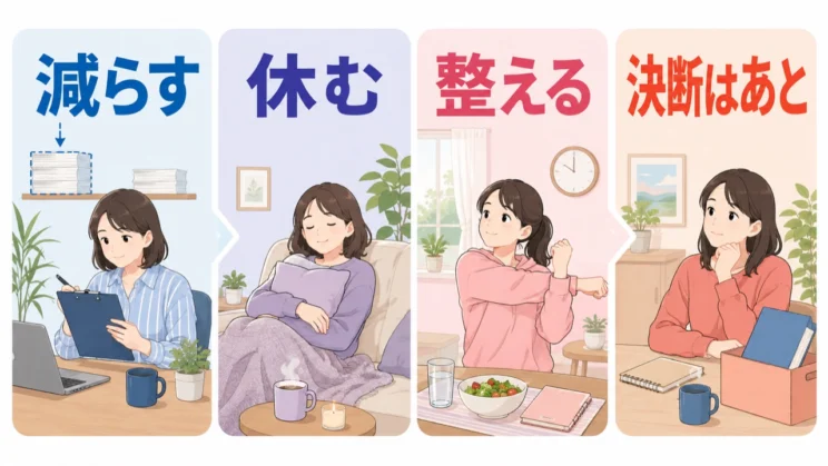 負荷を減らして休み、生活を整えてから大きな決断を考える順番でも遅くありません。
