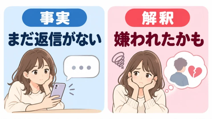 まだ返信がないという事実と、嫌われたという解釈は分けて眺められます。
